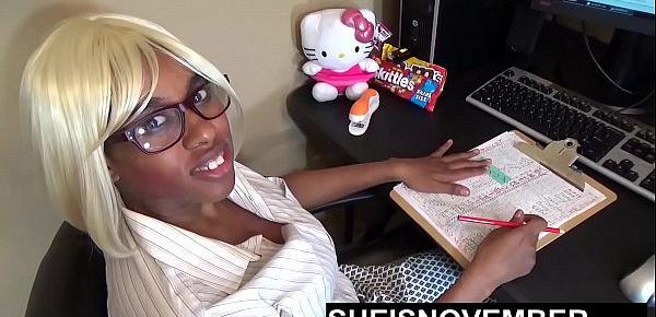  Amateur Ebony Msnovember Fucking Boss On Desk At Work To Keep Her Job Sex & Head